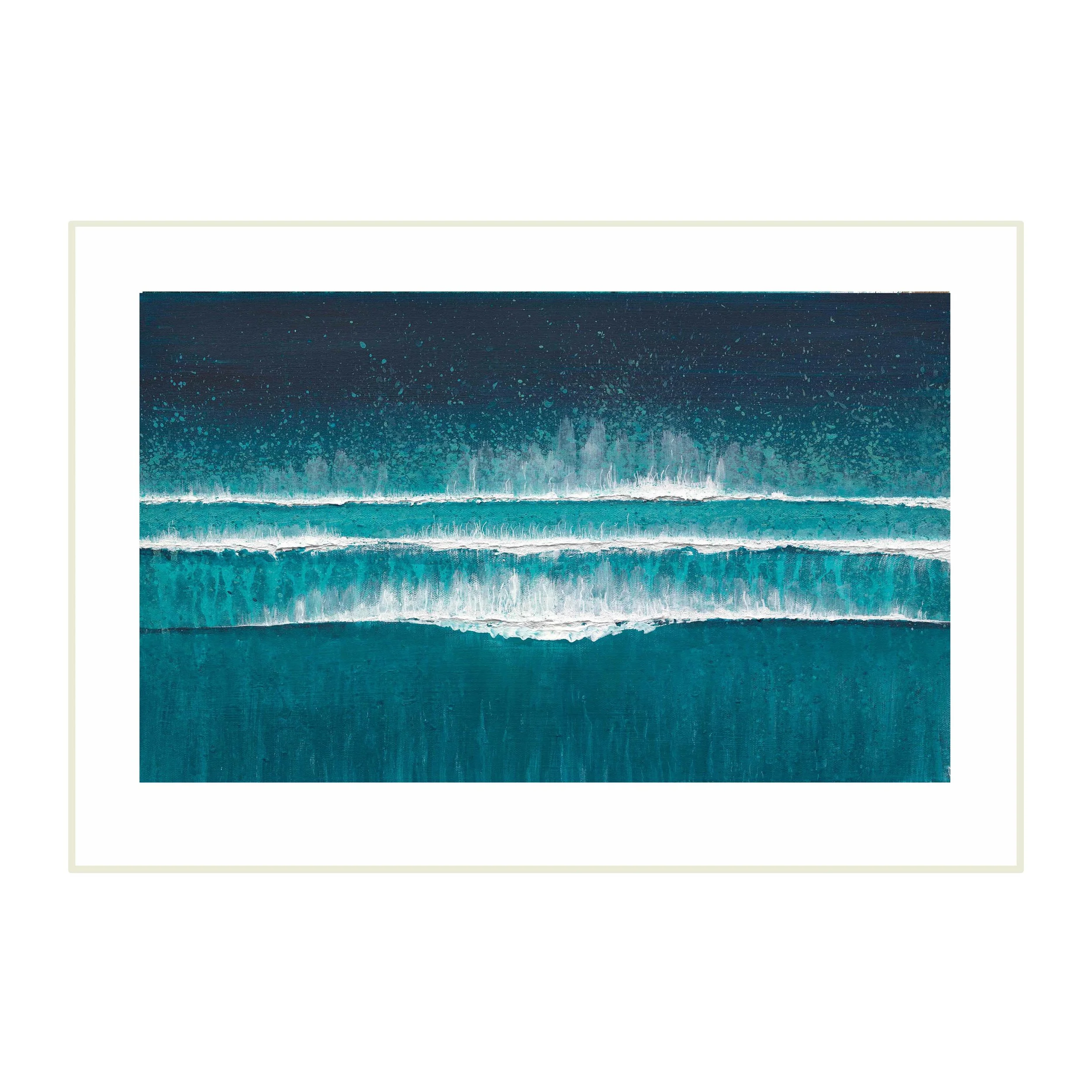 A Set Rolling In Watergate Bay Print Gemma Lessinger Art